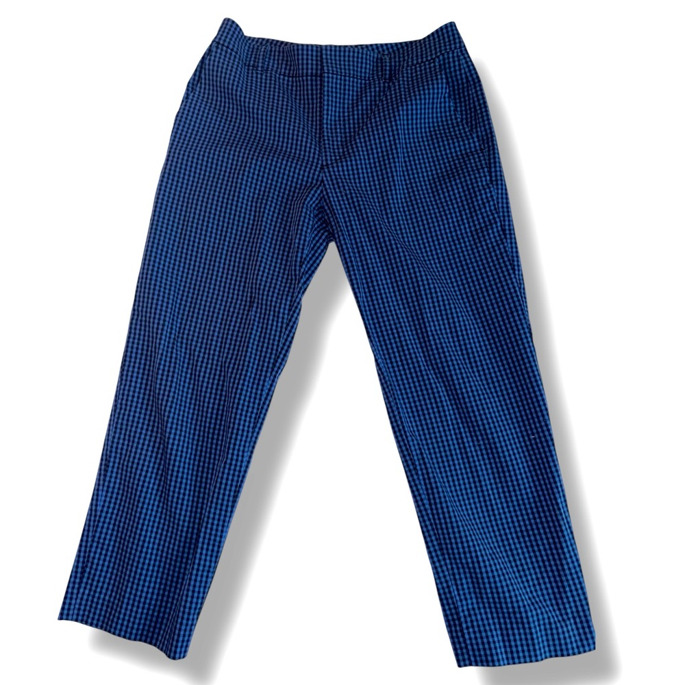 CLUB MONACO Plaid Crop Pant Cotton Stretch Blue Women’s Sz 4